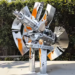 there is an abstract piece of artwork that looks like a machine
