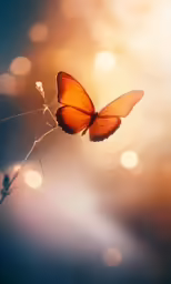 a small butterfly is perched on the twig