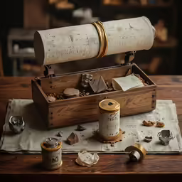 a couple of containers and a piece of wood