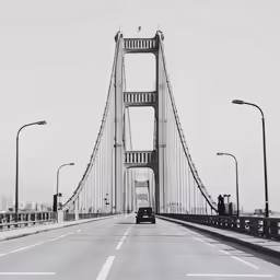 the driving view of the bay bridge taken from the car