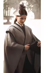 a woman in traditional japanese clothing holding an umbrella