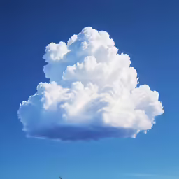 a big cloud shaped like a bird is in the blue sky