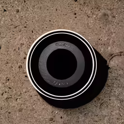 a close up of a black plate with white lines