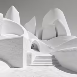 stairs leading up to an architecturally designed building
