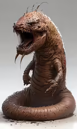 a toy godzilla sits on its hind legs