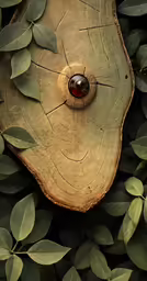 a large wooden piece of art with some kind of thing in it