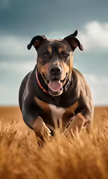 a dog laying in the middle of a grassy field