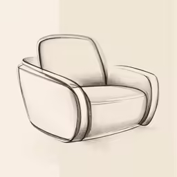 a drawing of a reclining chair