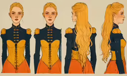 some sort of drawings that appear to have different outfits and hair