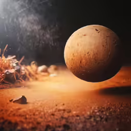 a strange looking object on the ground with dirt