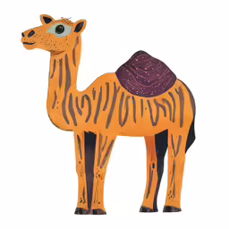 a drawing of a camel with blue eyes