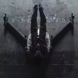 an aerial shot of a man lying down