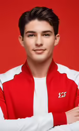 a young man with his arms folded over the chest