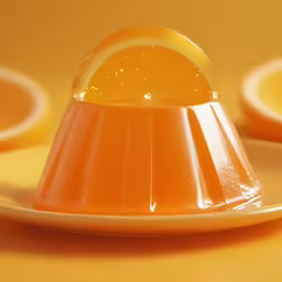 a very colorful dessert topped with a slice of orange