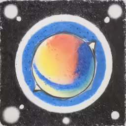 an image of an artistic painting with blue and yellow