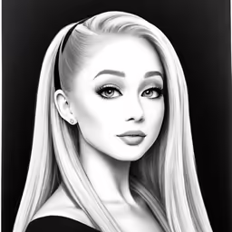 a drawing of a blonde woman with long hair