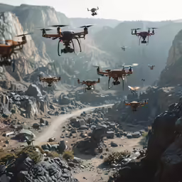 there are many remote controlled aerial devices in the air