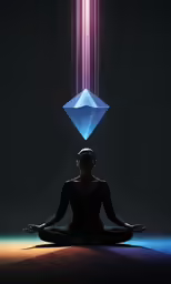 a person meditating with their head in the air