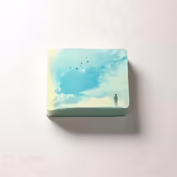 someone is standing on a cloud covered surface