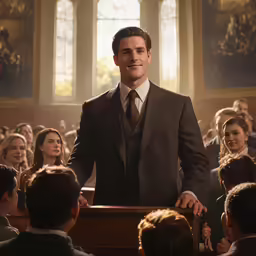 a man standing in front of an audience of people