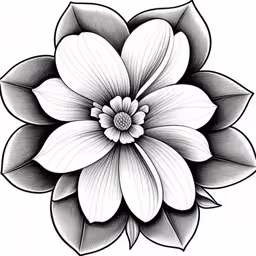 an ink drawing of a large flower