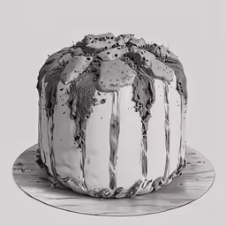 a white cake with frosting on a plate