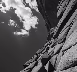 rocks against the sky are forming a horizontal structure