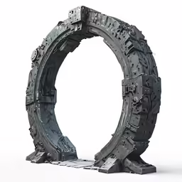 a set of metal sculptures sitting in the middle of a floor