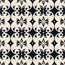 an art deco wallpaper design using circles and stars,a seam with a circular design,the pattern is made up of circles and dots,an abstract black and white design that resembles four stars,a decorative pattern that is white and black