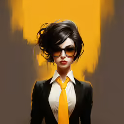 digital illustration of a business woman wearing sunglasses