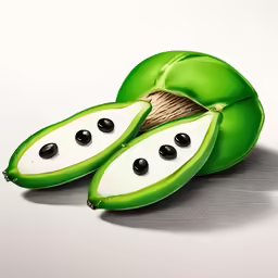 a couple of slices of green fruit sitting next to each other