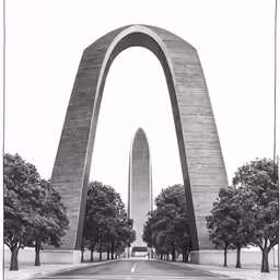 the arch is located in a memorial