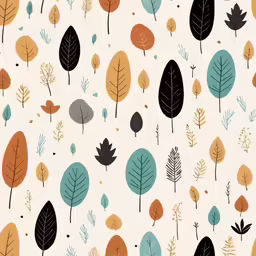 an abstract pattern of leaves and trees