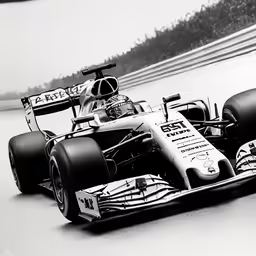 the new mercedes w02 racing car with its wheels down