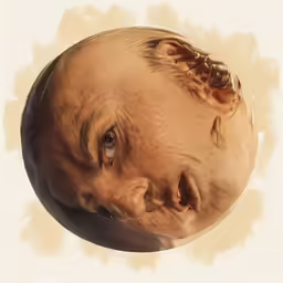 an old man has been shaved down for hair