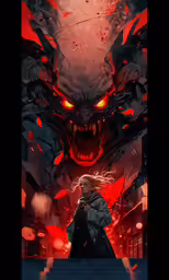 an image of a demonic creature on the back of a demon