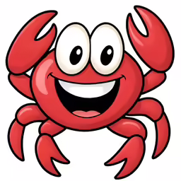 a smiling crab with its eyes open
