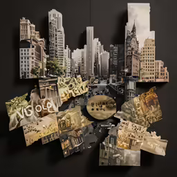 collage of city photos in a collage of them