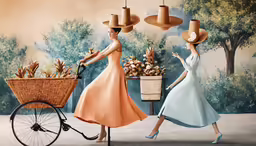 two woman dressed in various styles of outfits