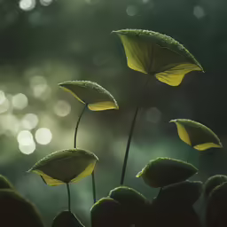 a plant with lots of green leaves in the middle