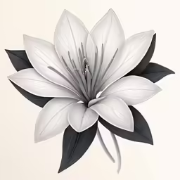 the large white and black flower is in bloom