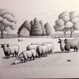a herd of sheep grazing in the grass