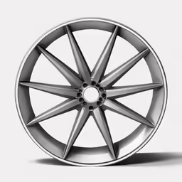 an artistic silver wheel is shown in this illustration