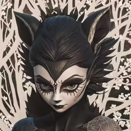a cartoon character with fangs and makeup