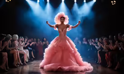 a model presents an outfit creation during the victoria victoria show