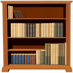 a bookcase with a large number of books,two books are on the shelf next to each other,an old book shelf with several books and stacks,a bookshelf full of different book cases,an image of bookshelf full of books