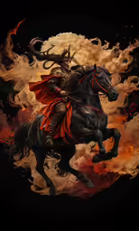 the artwork is designed to look like an illustration of a rider