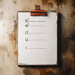 a piece of lined paper sitting on top of a clipboard