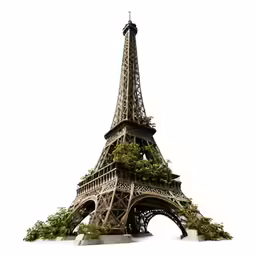 the eiffel tower, on a white background