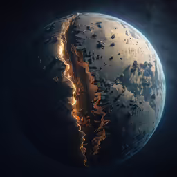 a view of a barren planet in outer space
